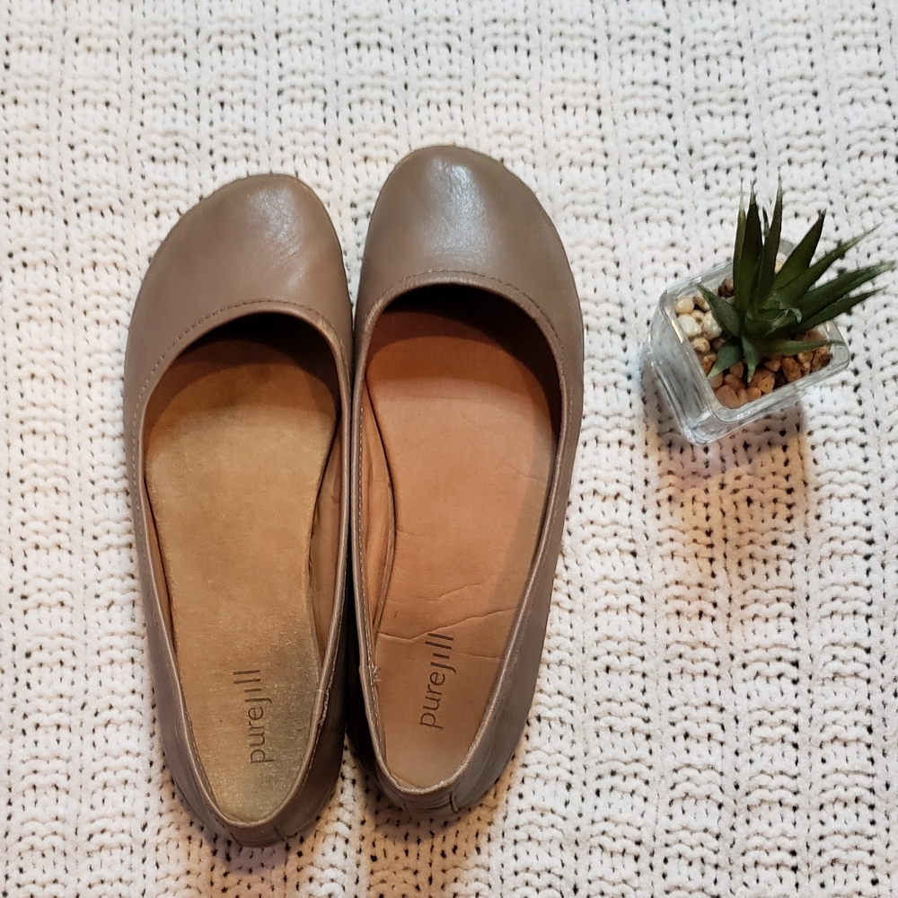 Purejill flat leathershoes slip on size 7.5